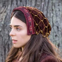 Leonardo Carbone Embroidered Hairnet -Medieval Clothing Sales Store embroidered hairnet 3