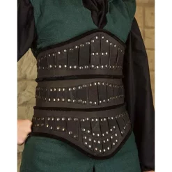 Mytholon Evandra Leather Corset, Black -Medieval Clothing Sales Store evandra leather corset black 2