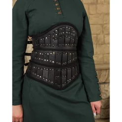 Mytholon Evandra Leather Corset, Black -Medieval Clothing Sales Store evandra leather corset black 4