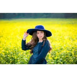 Leonardo Carbone Felt Hat, Blue -Medieval Clothing Sales Store felt hat blue 1