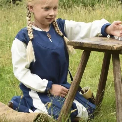 Girls Dress Birka, Blue-natural -Medieval Clothing Sales Store girls dress birka blue natural 3