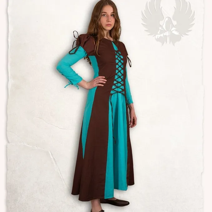 Mytholon Girl's Dress Rebecka, Blue-brown 4 Mytholon Girl's Dress Rebecka, Blue-brown - Image 4