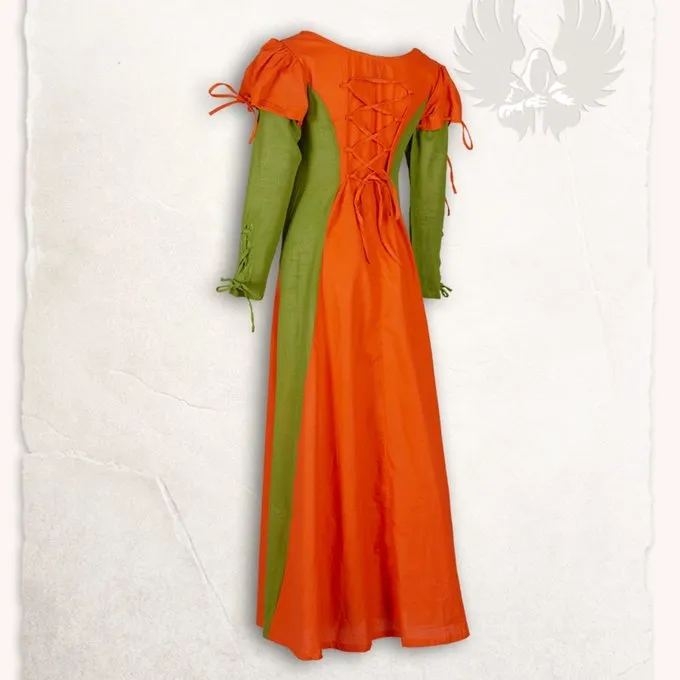 Mytholon Girl's Dress Rebecka, Orange-green 2 Mytholon Girl's Dress Rebecka, Orange-green - Image 2