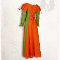 Mytholon Girl's Dress Rebecka, Orange-green 6 Mytholon Girl's Dress Rebecka, Orange-green -Medieval Clothing Sales Store girls dress rebecka orange green 2