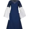 Gothic Dress Fiona, Blue-natural
