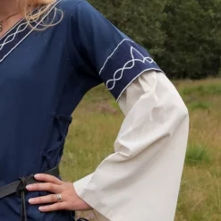 Gothic Dress Fiona, Blue-natural 9 Gothic Dress Fiona, Blue-natural -Medieval Clothing Sales Store gothic dress fiona blue natural 3