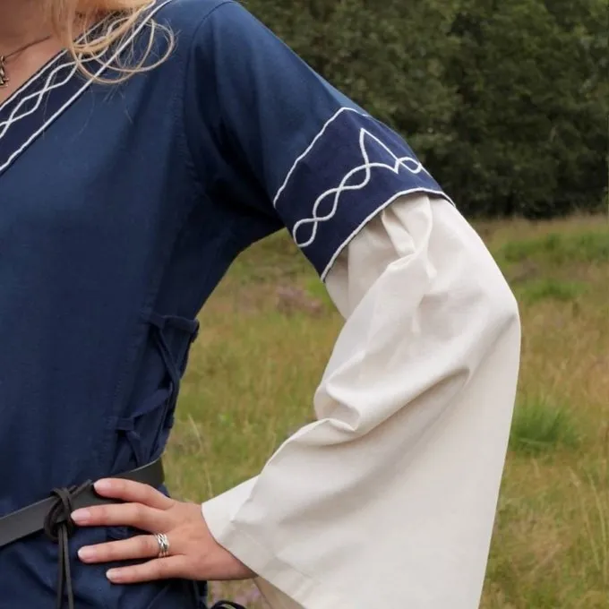 Gothic Dress Fiona, Blue-natural 4 Gothic Dress Fiona, Blue-natural - Image 4