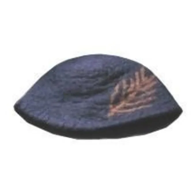 Leonardo Carbone Hat With Feather, Blue 1 Leonardo Carbone Hat With Feather, Blue