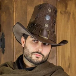 Rawblade Johann Witch Hunter Hat, Deluxe, Brown -Medieval Clothing Sales Store johann witch hunter hat deluxe brown 5