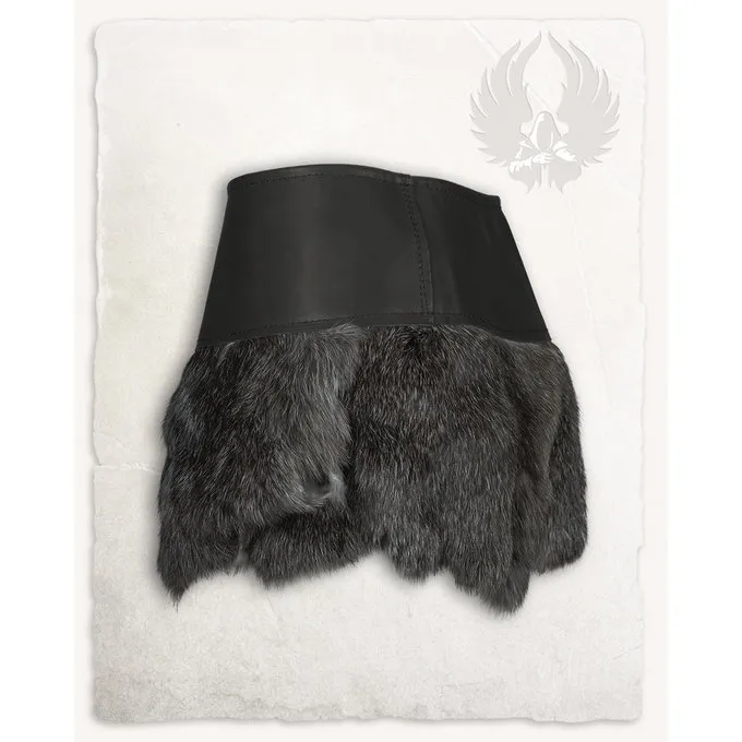 Mytholon Karya Fur Skirt With Dragon, Black 2 Mytholon Karya Fur Skirt With Dragon, Black - Image 2