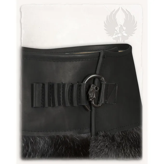 Mytholon Karya Fur Skirt With Dragon, Black 4 Mytholon Karya Fur Skirt With Dragon, Black - Image 4