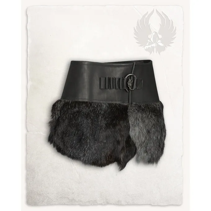 Mytholon Karya Fur Skirt With Dragon, Black 1 Mytholon Karya Fur Skirt With Dragon, Black