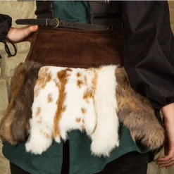 Mytholon Karya Fur Skirt With Dragon, Brown -Medieval Clothing Sales Store karya fur skirt with dragon brown 2