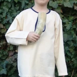 Leonardo Carbone Kid's Shirt Peter White-blue -Medieval Clothing Sales Store kids shirt peter white blue 2