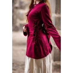 Leonardo Carbone Ladies Tunic Lea Red -Medieval Clothing Sales Store ladies tunic lea red 2