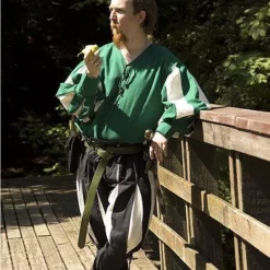 Epic Armoury Landsknecht Shirt, Green/ White 9 Epic Armoury Landsknecht Shirt, Green/ White -Medieval Clothing Sales Store landsknecht shirt green white 3