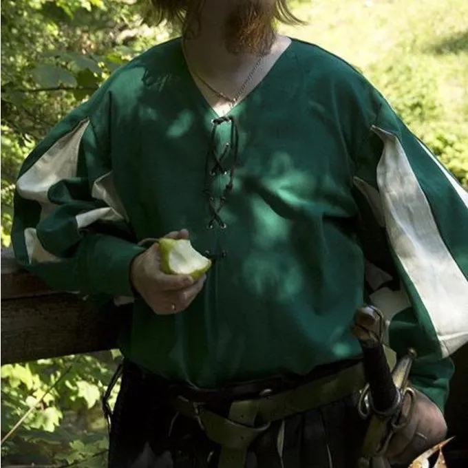 Epic Armoury Landsknecht Shirt, Green/ White 5 Epic Armoury Landsknecht Shirt, Green/ White - Image 5