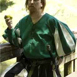 Epic Armoury Landsknecht Shirt, Green/ White 11 Epic Armoury Landsknecht Shirt, Green/ White -Medieval Clothing Sales Store landsknecht shirt green white 5