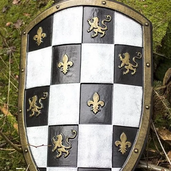 Epic Armoury LARP Checkered Shield White/black/gold 4 Epic Armoury LARP Checkered Shield White/black/gold - Image 4
