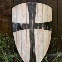 Epic Armoury LARP Kite Shield Black Cross