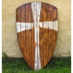 Epic Armoury LARP Kite Shield Wood With White Cross 5 Epic Armoury LARP Kite Shield Wood With White Cross -Medieval Clothing Sales Store larp kite shield wood with white cross 2