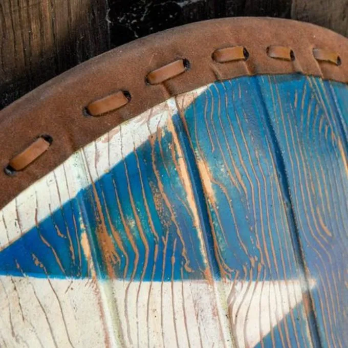 Epic Armoury LARP Norman Shield Blue-white 4 Epic Armoury LARP Norman Shield Blue-white - Image 4