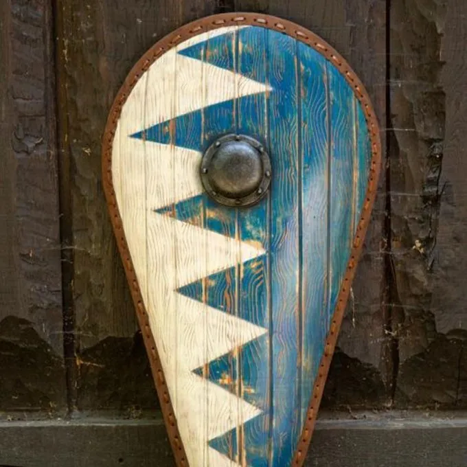 Epic Armoury LARP Norman Shield Blue-white 1 Epic Armoury LARP Norman Shield Blue-white