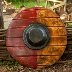 Epic Armoury LARP Round Shield, Red-wood 50 Cm