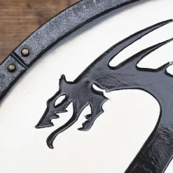 Epic Armoury LARP Viking Dragon Shield White -Medieval Clothing Sales Store larp viking dragon shield white 3
