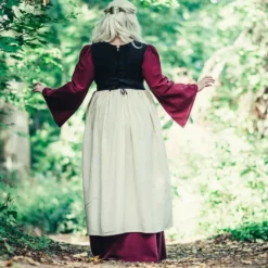 Leonardo Carbone Late Medieval Dress Aurora, Red-natural -Medieval Clothing Sales Store late medieval dress aurora red natural 3