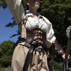 Epic Armoury Leather Corset Rogue, Brown-beige