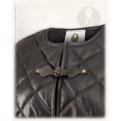 Mytholon Leather Gambeson Haldur, Black -Medieval Clothing Sales Store leather gambeson haldur black 5