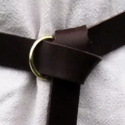 Leather Ring Belt 4 Cm, Black Split Leather