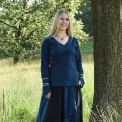 Medieval Blouse Aubrey, Blue -Medieval Clothing Sales Store medieval blouse aubrey blue 2