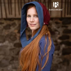 Burgschneider Medieval Cap Dagmar, Blue-burgundy -Medieval Clothing Sales Store medieval cap dagmar blue burgundy 2