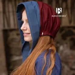 Burgschneider Medieval Cap Dagmar, Blue-burgundy