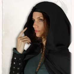 Mytholon Medieval Cape Kim Wool, Black -Medieval Clothing Sales Store medieval cape kim wool black 2