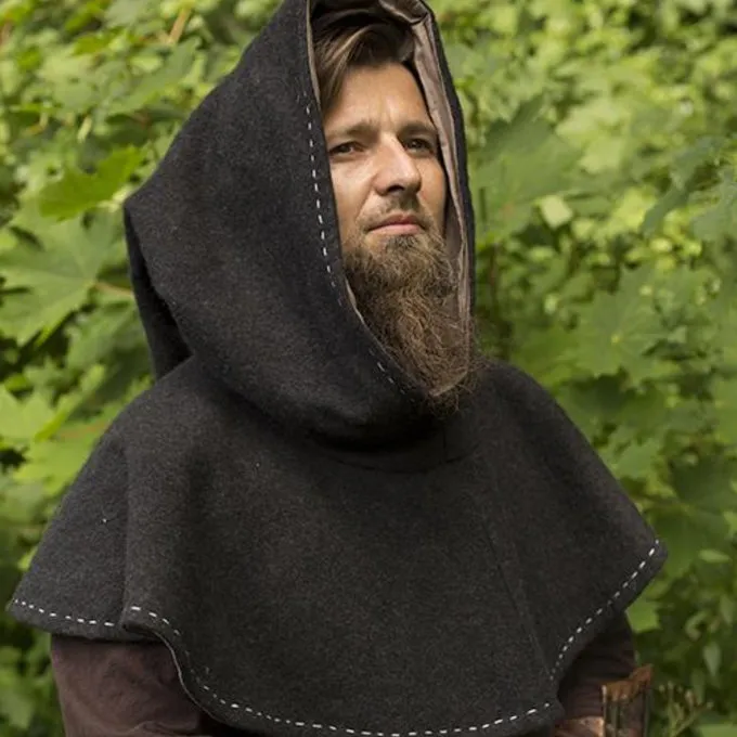 Epic Armoury Medieval Chaperon Erhard, Dark Grey 2 Epic Armoury Medieval Chaperon Erhard, Dark Grey - Image 2