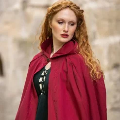 Leonardo Carbone Medieval Cloak Erna, Red -Medieval Clothing Sales Store medieval cloak erna red 2