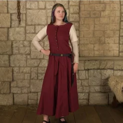 Mytholon Medieval Dress Elodie, Red/cream -Medieval Clothing Sales Store medieval dress elodie red cream 2