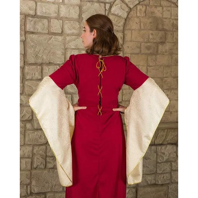 Mytholon Medieval Dress Fiona, Burgundy/Natural 2 Mytholon Medieval Dress Fiona, Burgundy/Natural - Image 2