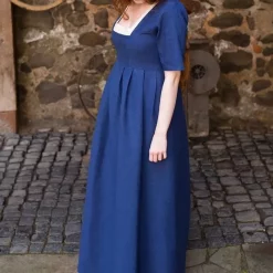 Burgschneider Medieval Dress Frideswinde Blue -Medieval Clothing Sales Store medieval dress frideswinde blue 4