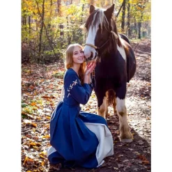 Leonardo Carbone Medieval Dress Larina, Blue-naturel