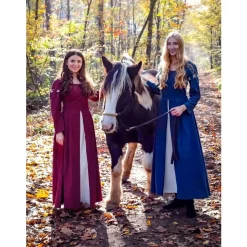 Leonardo Carbone Medieval Dress Larina, Blue-naturel -Medieval Clothing Sales Store medieval dress larina blue naturel 3