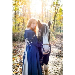 Leonardo Carbone Medieval Dress Larina, Blue-naturel -Medieval Clothing Sales Store medieval dress larina blue naturel 4