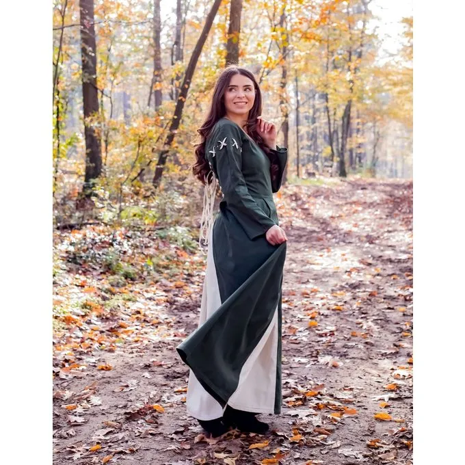 Leonardo Carbone Medieval Dress Larina, Green-naturel 2 Leonardo Carbone Medieval Dress Larina, Green-naturel - Image 2