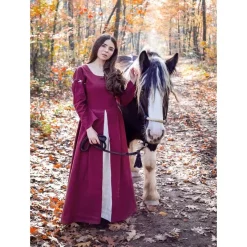 Leonardo Carbone Medieval Dress Larina, Red Natural -Medieval Clothing Sales Store medieval dress larina red natural 3