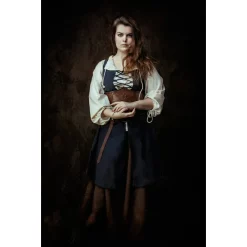 Mytholon Medieval Dress Leandra, Dark Blue 9 Mytholon Medieval Dress Leandra, Dark Blue -Medieval Clothing Sales Store medieval dress leandra dark blue 3