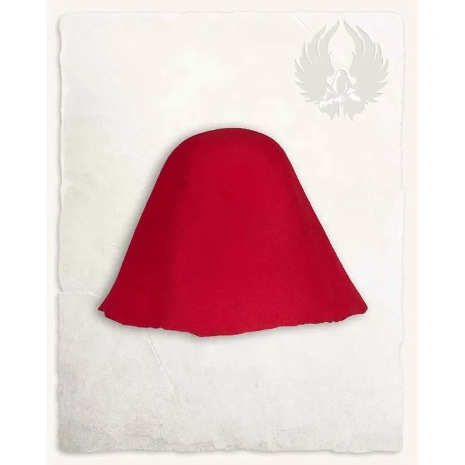 Mytholon Medieval Felt Hat Bruno, Red 2 Mytholon Medieval Felt Hat Bruno, Red - Image 2