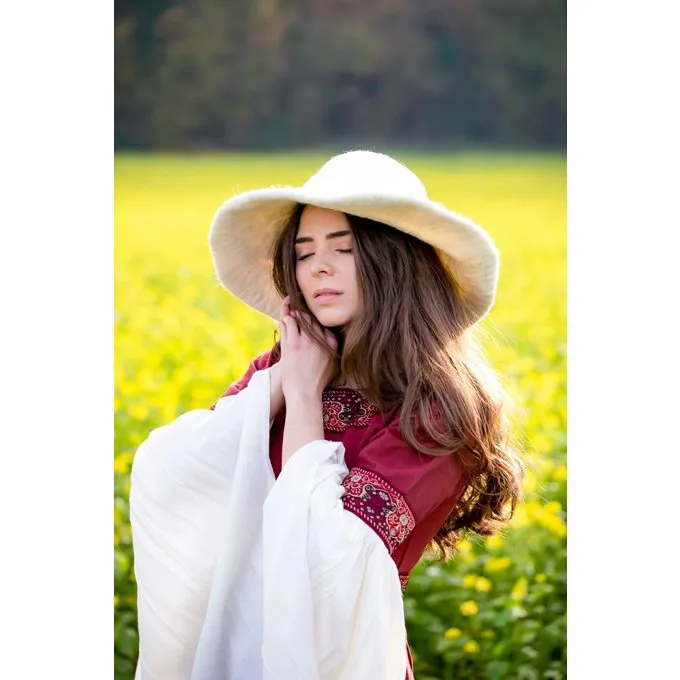 Leonardo Carbone Medieval Felt Hat, Natural 2 Leonardo Carbone Medieval Felt Hat, Natural - Image 2